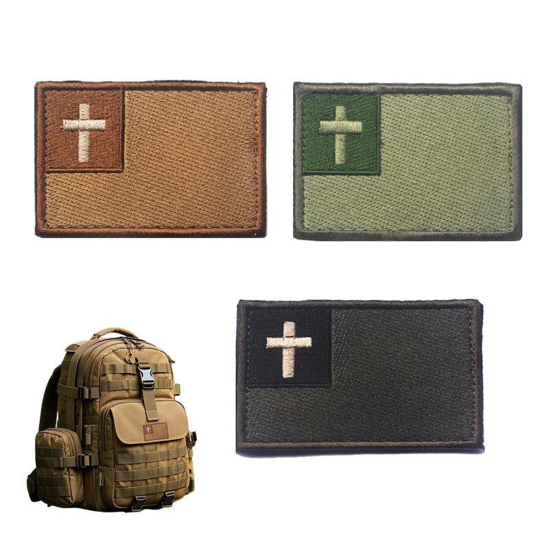 3 Pcs Christian Cross Patch Reliable Christian Flag Patch with