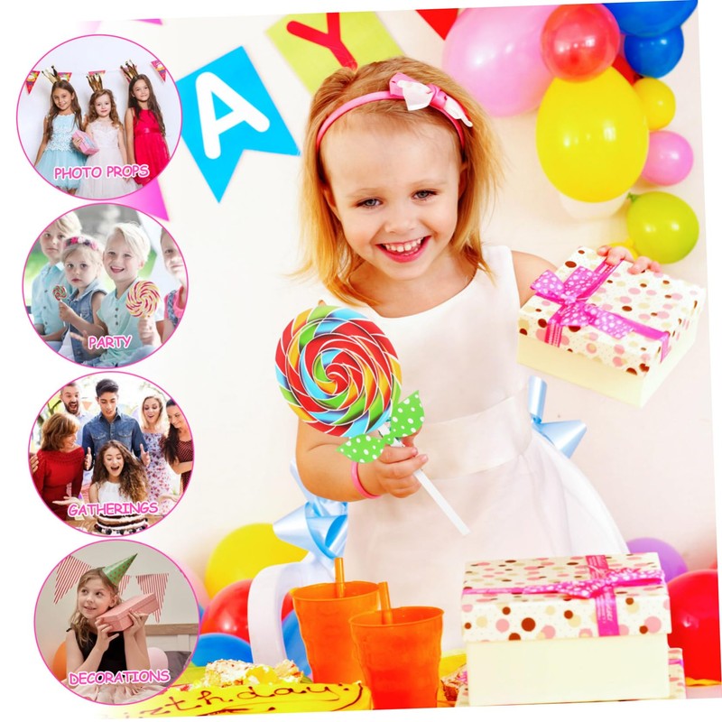 IMIKEYA 2pcs Hand Holding Prop Lollipop Ornament Lollipop Decoration Giant