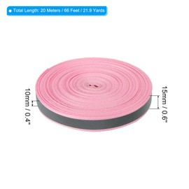 PATIKIL Reflective Tape Strip, 15mm x 22Yards High Visibility Reflective Tape Sew-on DIY Warning Safety Fabric Webbing for Clothing Raincoats, Pink