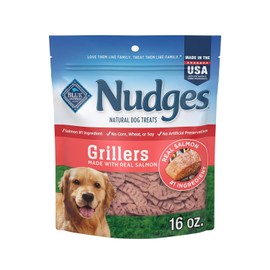 Blue Buffalo Nudges Grillers Natural Dog Treats, Made in The USA with Real Salmon, 16-oz. Bag