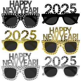 KatchOn, Happy New Year Glasses 2025 - Pack of 6 | New Years Eve Glasses 2025 | New Years Party Glasses for New Years Eve Party Supplies 2025 | Happy New Years Decorations 2025 | NYE Party Supplies