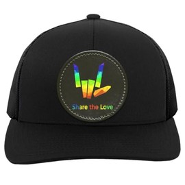 Share The Love Hat for Boys and Men (US, Alpha, One Size, Black 2)