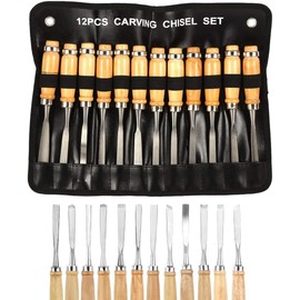 Vmingo - Cincel Formon Set Juego Madera Gubia Carpinteria Tallado Manualidades 12pzs