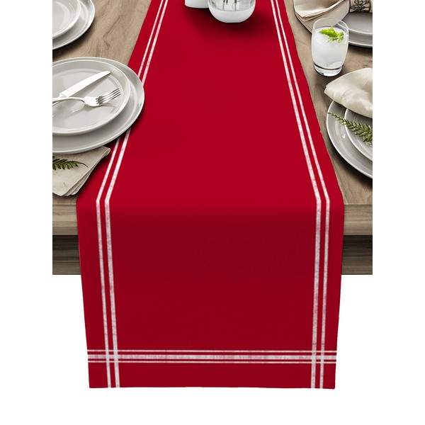 Red Table Runner Dresser Scarves,Farmhouse Red Dining Table Runners 18x72