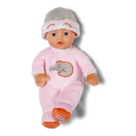BABY born for babies Sleepy Rose, Soft 30cm Pink Fabric Doll with Soft Touch Romper and Integrated Rattle for Newborn Babies, 837726 Zapf Creation