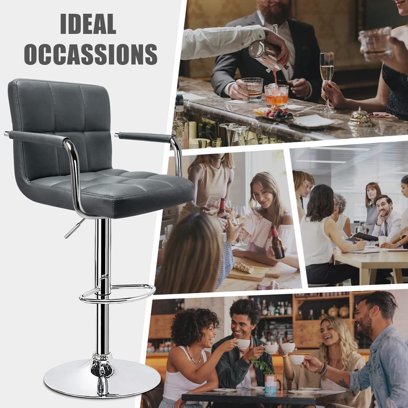 Huracan Swivel Counter Height Stool Set of 2 Grey Bar