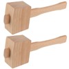 YUENPUN 2 PCS Wooden Mallet Carpentry, Beechwood Mallet, Woodworking Mallet