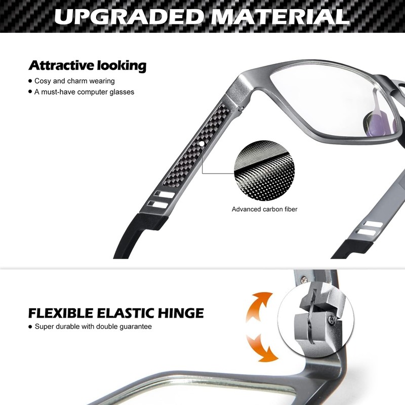 ANYLUV Blue Light Blocking Glasses Men Computer Gaming Glasses Lightweight