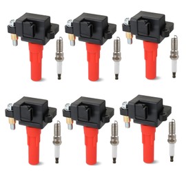 JDMON 6PCS UF682 UF666 Ignition Coils Pack and Spark Plug Compatible with Subaru Legacy 2010-2019, Outback 2010-2019, Tribeca 2010-2014 Replacement for 22433AA610 NGK6619 6619 3.6L H6