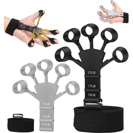 2 Stück Finger Extensor Exerciser Fingertrainer Verstellbarer Silikon Handtrainer Grippy Finger Trainer für Verbessert Die Funktion Und Bewegung Der Finger