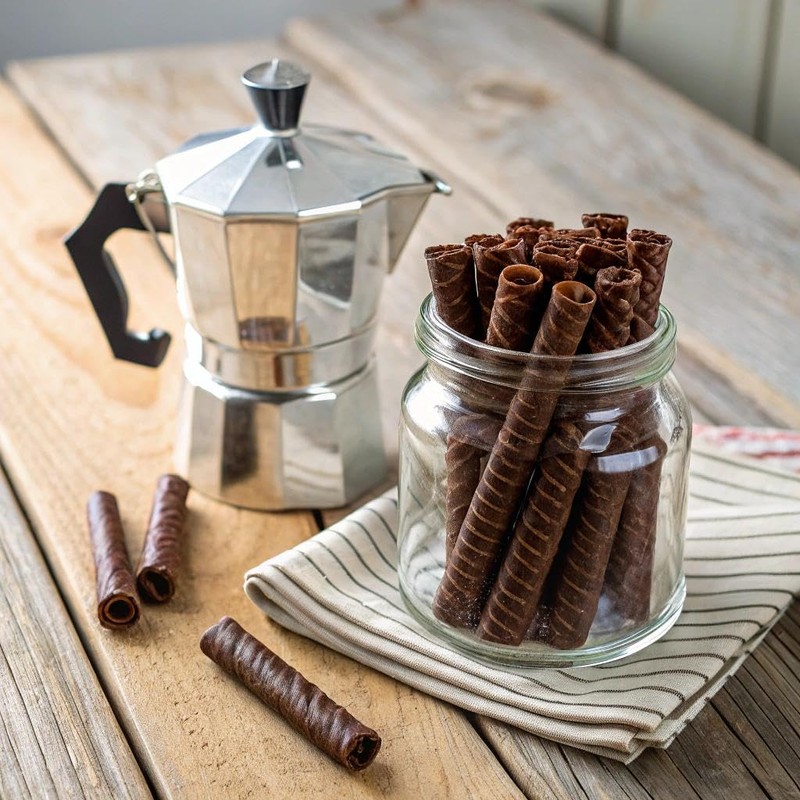 Snack Break Hazelnut Wafer Rolls, Rolled Wafer Cookies, Cocoa Coated