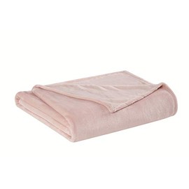 Truly Soft Velvet Plush Blush Polyester 1-Piece 50x60 Throw Blanket, Solid Themed, for Men and Women, Oeko-TEX Certified Confidence