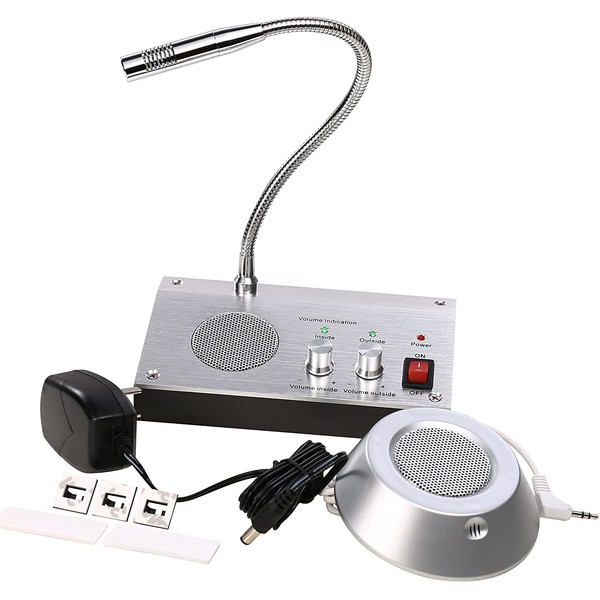 UHPPOTE Dual-Way Anti-interference Noise-Free Bank Office Store Station Window Microphone Audio Record Output Intercom Interphone Speaker System for Counter