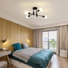 Ganeed Black Sputnik Chandelier, Industrial Semi Flush Mount Ceiling Light,