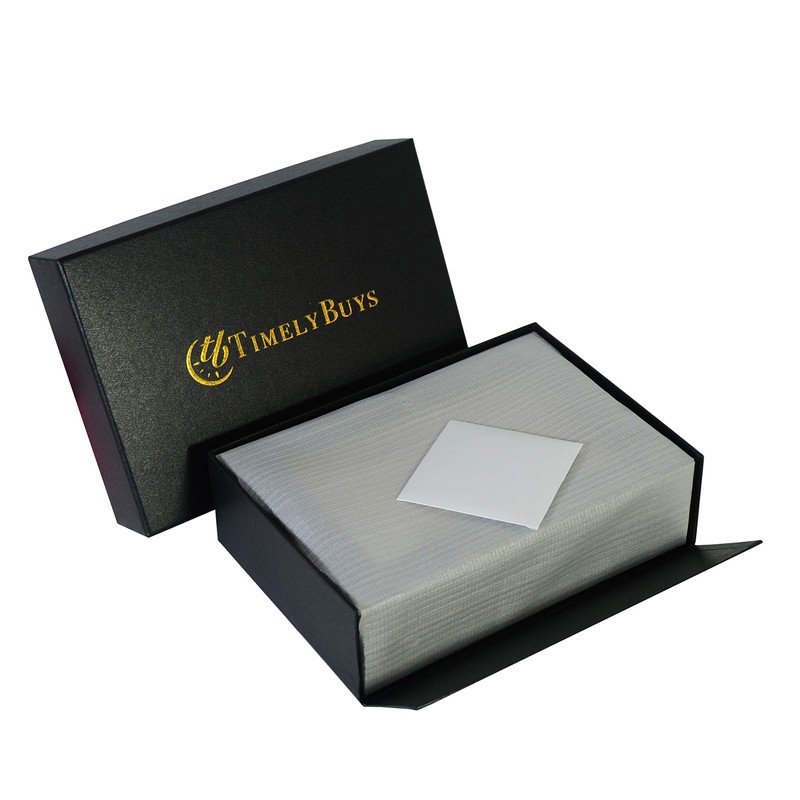 Black Leatherette Cufflink Case & Ring Storage Organizer Jewelry Box