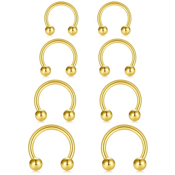 vcmart 6-8 Lip Piercing Horseshoe Nose Septum Lip Helix Rings
