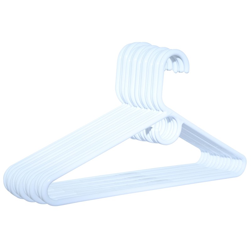 Heavy Duty Plastic Hangers, Made in USA, White Heavy Weight