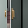 SNBTLA Solid Brass Cabinet Pull with Backplate, 2 Pack Brushed