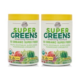 COUNTRY FARMS Super Greens Apple Banana Powder Smoothie, Organic Super Foods, USDA Organic Drink Mix, Fruits, Vegetables, Mushrooms, Superfood Nutrition, 40 Servings, 2 Pack