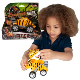 Convertimal Cars - Tiger from Deluxebase. Transformer Toy Cars and Robot Racer for Kids. A cool big cat toy that is the #1 transforming car tiger toy for boys and girls