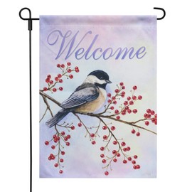 JIMOWANG Bird Welcome Home Garden Flag Double Sided Outdoor Decorative Yard Flag 12"x18" Porch Patio Banner Flags