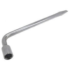 Semetall 17mm Car Spare Tire Lug Wrench,Slotted End Socket Repair Tool,Tire Replacement Tool (Silver)