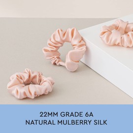 Sleep&Glow Large Silk Hair Scrunchies – Healthy and Shiny Hair – 100% Natural 19mm Grade 6A Mulberry Silk