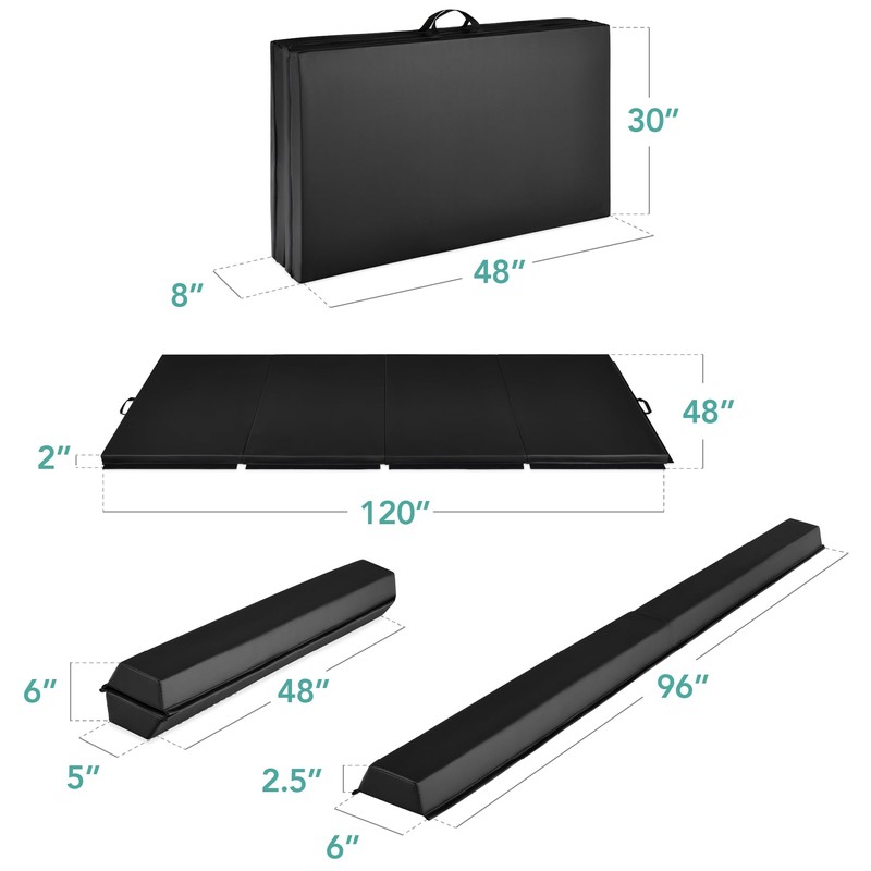 Best Choice Products 10ftx4ftx2in Folding Gym Mat 4-Panel for Exercise