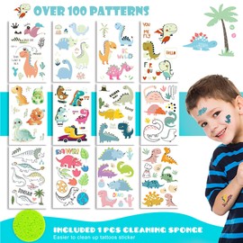 Sugeru 100 + Tattoos Children's Skin-friendly, Luminous Tattoos Stick-On Stickers Kids, Children's Tattoo Boys Girls, Party Bag Children's Birthday Party / Soybean Extract - Natural Ingredients