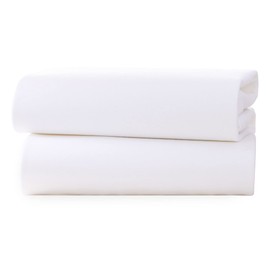 Clair de Lune Cot Fitted Sheets | Value Pack | Pair of Soft Breathable Fade Resistant Sheet | Easy Fit 100% Cotton Jersey | Made with Love In UK | 120 x 60 cm (White)