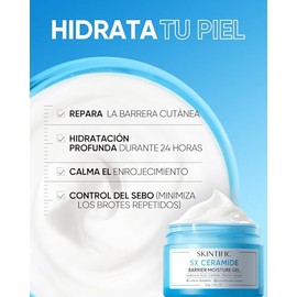 SKINTIFIC Crema Facial 5X Ceramidas - Reparación de Barrera Cutánea, Hidratante Sin Aceite para Piel Seca y Grasa, con Ácido Hialurónico y Centella As