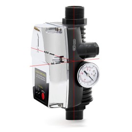 Wiltec Pressure Switch EPC-4 230 V 1-Phase up to 10 Bar, Pressure Monitor with Dry Run Protection for Domestic Waterworks and Pumps, Reliable Pump Control