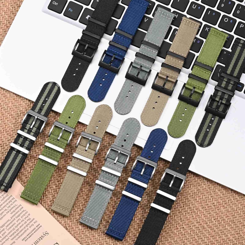 [Anbeer] Nylon Watch Band, Two-Piece Quick Release Replacement Strap with