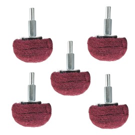 5PCS Non Woven Abrasive Buffing Wheels Polishing Wheel Drill Attachment Set, 2 Inch Scouring Pads Abrasive Mushroom Wheel Polishing Wheel with 1/4" Shank for Polishing Scrubbing and Cleaning Surface