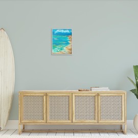 Stupell Industries Vivid Rocky Beach Cove Framed Giclee Art by Liz Jardine