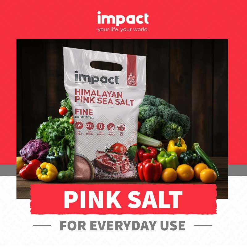 Impact - Fine Himalayan Pink Sea Salt - No Additives