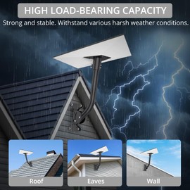 Justech Starlink Gen 3 Mount, 360° Adjustable Aluminum Alloy Wall/Roof Starlink Mounting Kit, Pole Mount Pipe Adapter for Better Signal Compatible with V3 Starlink Standard Dish