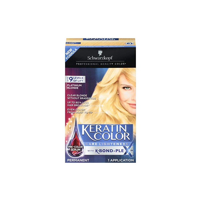 Schwarzkopf Keratin Color Care Lighteners Permanent Hair Color Cream, Platinum