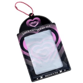 Donally Custom Card Holder, Trading Card Case, Lanyard Key Holder, Pass Case, Korea, Cute (Pink Heart), pink (heart)