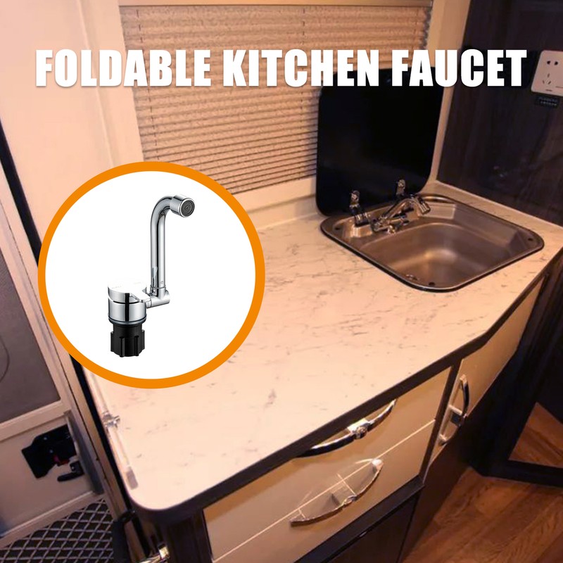 Foldable Faucet for Motorhome 360°Rotation Kitchen Faucet Sink Single-Handle Water
