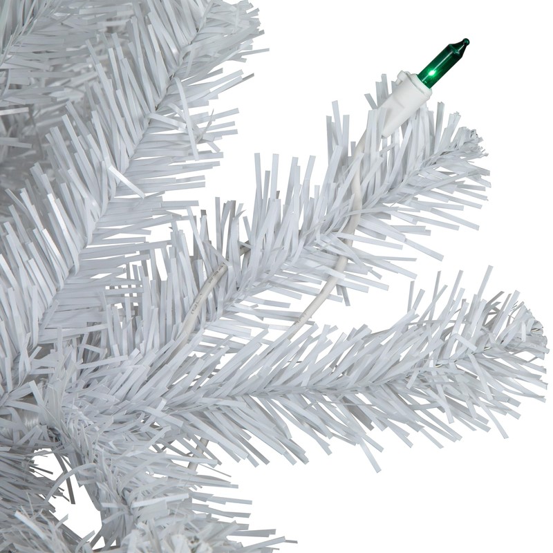 NORTHLIGHT 4' Pre-Lit White Artificial Christmas Tree, Green Lights