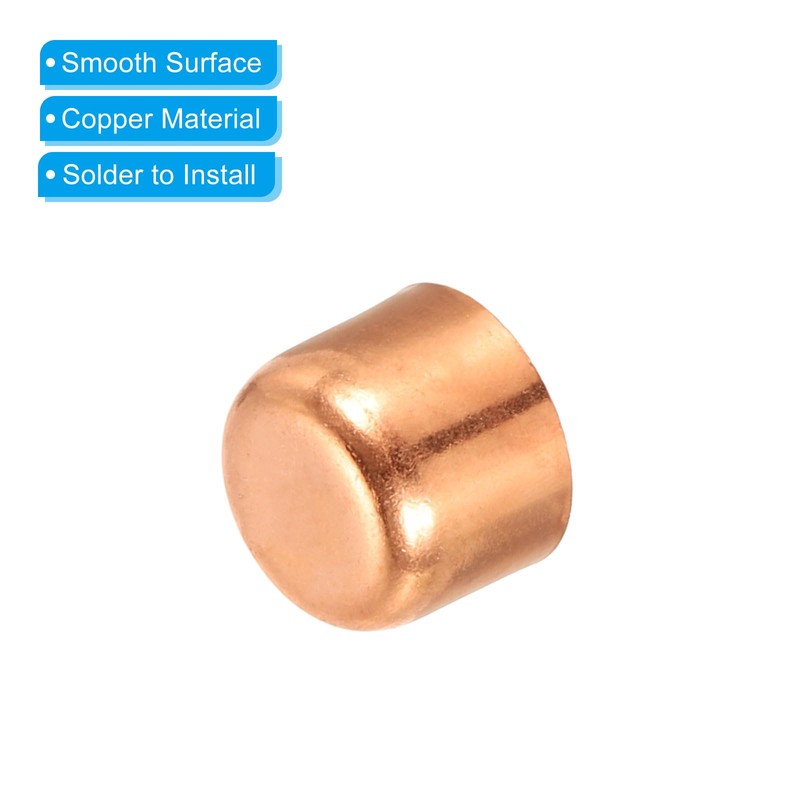 PATIKIL 5/8 Inch ID Copper Pipe End Cap, 2 Pack
