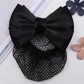 Bowknot Hair Bun Clips, Bowknot Hair Net Clips, Bowknot Hair Snoods Bun Cover Hair Clip Occupational Fixator for Dancing, Work, Class and Daily Use