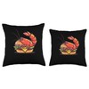 Cherry Shrimp Eating A Cheeseburger Throw Pillow