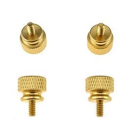 Hahiyo Anodized Aluminum Thumbscrews 6#-32 Thread Size Large Knurled Head Cage Mounts Hand Tighten Easy Grip Turn Not Damage Short Inside Sturdy Sleek for Computer Case PCI Slot Gold 10PCS