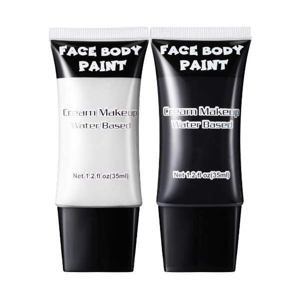 DALVGFN Black & White Face Paint Cream, Professional Face Painting