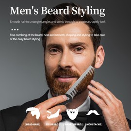 Folding Pocket Comb for Men - Stainless Steel Travel Hair & Beard Styling Tool, Compact 180° Rotating Design, Smooth Rounded Teeth, Portable Grooming Comb