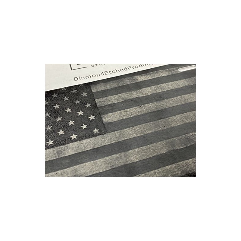 US USA Rustic American Flag Car Tag Laser Engraved Matte