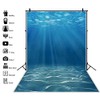 Laeacco 4x5ft Vinyl Photography Background Deep Underwater Crystal Blue Under
