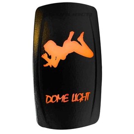 50 Caliber Racing 50 Caliber Racing 20A 12V Waterproof Automotive Rocker Switch ON/Off - Orange LED Backlit Dome Light Girl - UTV, Auto, Boat (Orange5362A28)